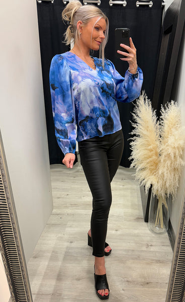 Ventia blouse - blue marble