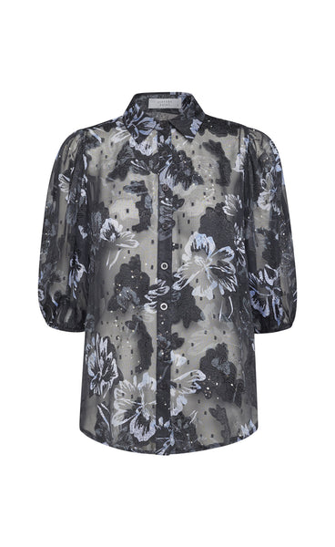 Ella shirt - black/light blue