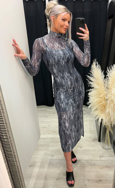 Hulda dress - grey glitter