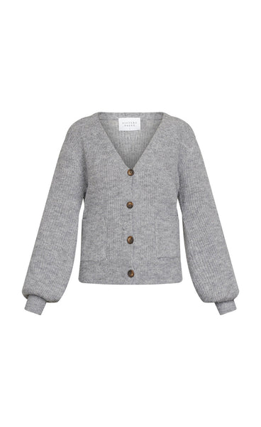 Lui v-neck cardigan - grey melange