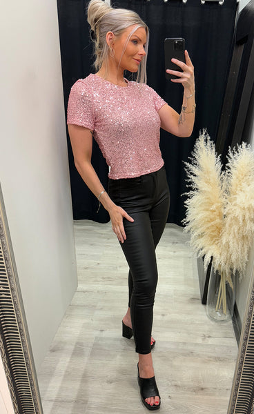 Glitter top 9355 - pink