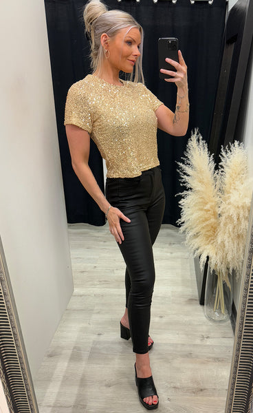 Glitter top 9355 - gold