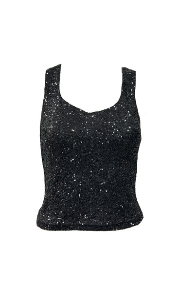 Glitter top 9130 - black