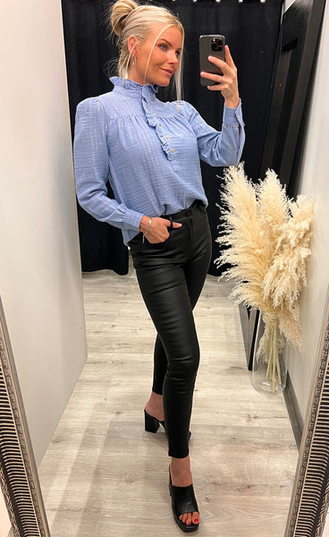 Ariana blouse - blue lurex