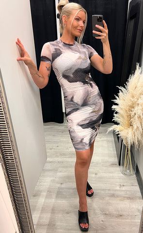 Eva dress - grey/gold