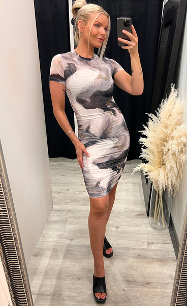 Eva dress - grey/gold