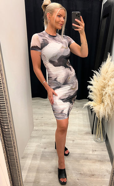 Eva dress - grey/gold