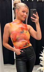 Tasha mesh top - orange