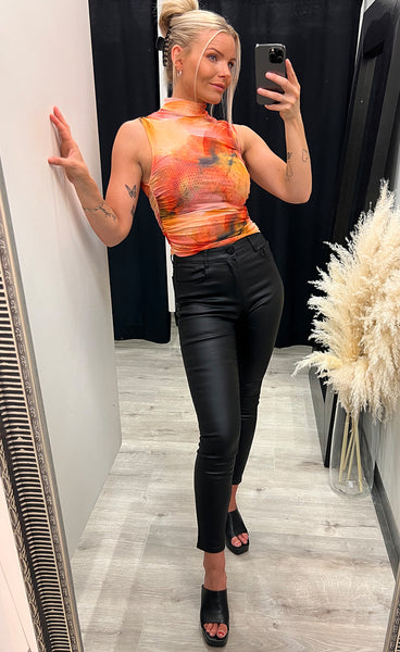 Tasha mesh top - orange