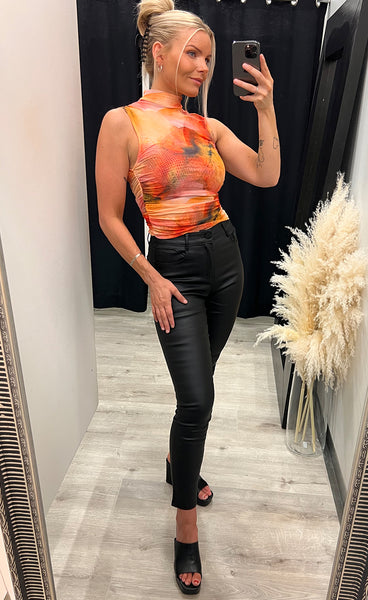 Tasha mesh top - orange