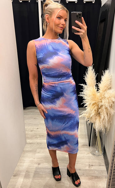 Esme dress - blue tie dye