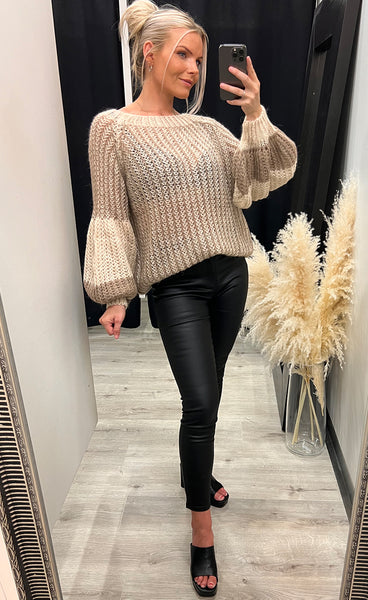 Liana knit sweater - cozy brown