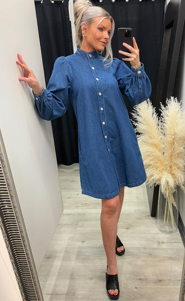 Elena shirt dress - mid blue wash