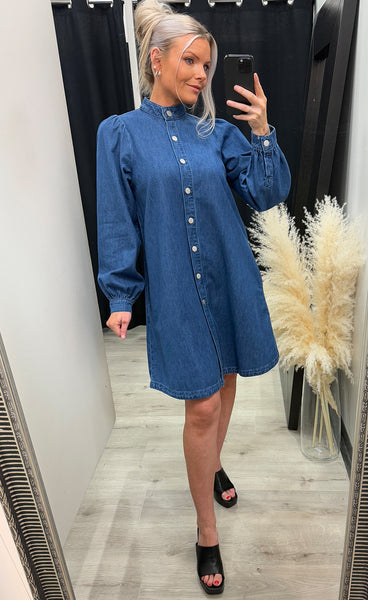 Elena shirt dress - mid blue wash