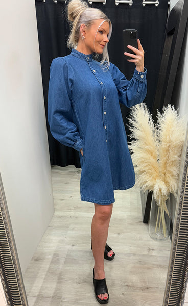 Elena shirt dress - mid blue wash