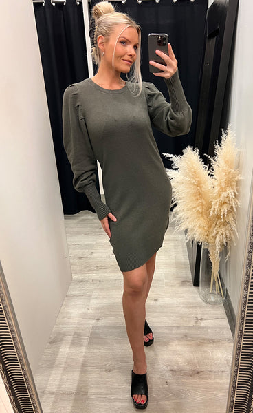 Anissa knit dress - beluga green