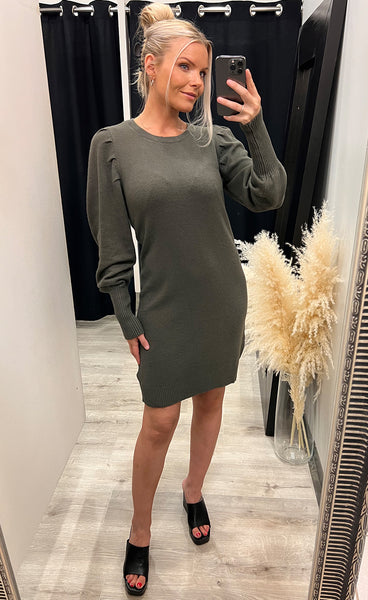 Anissa knit dress - beluga green