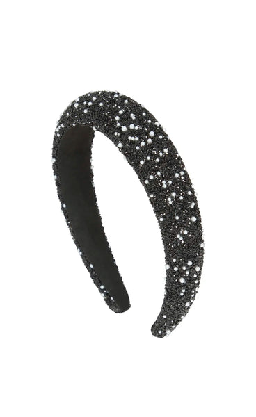 Carly headband - black glitter