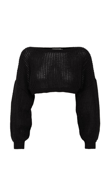 Hikke cropped knit - black