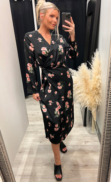 Rose dress - black/pink