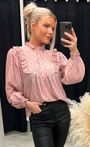 Silke dot blouse - rose