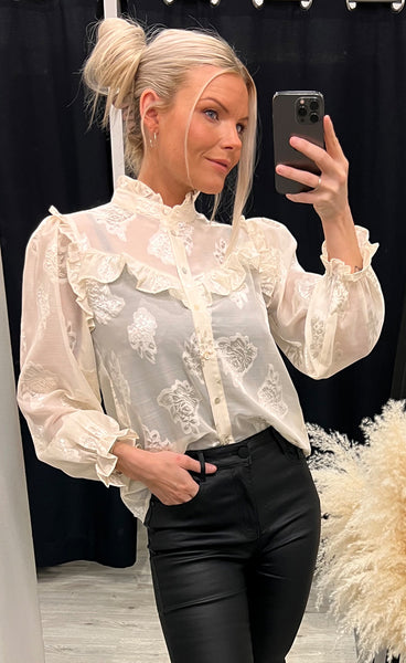 Lina fringe blouse - off white