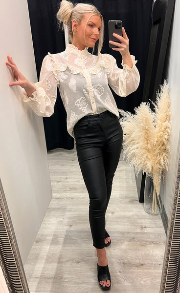 Lina fringe blouse - off white