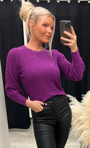 Rosalia puff sleeve knit - purple