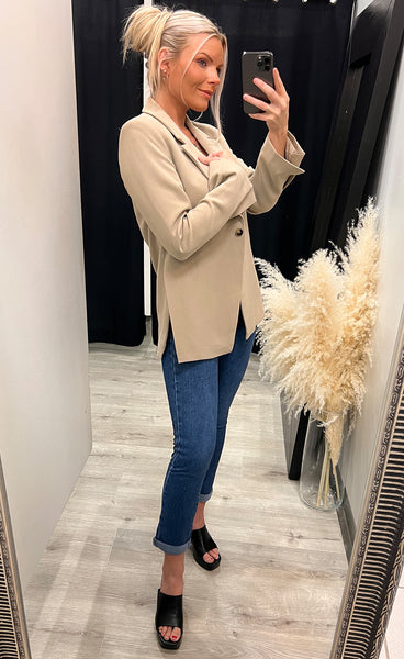 Barbine slit blazer - trench coat