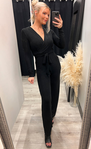 Sabrina jumpsuit - black glitter