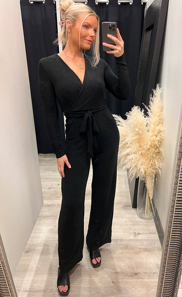 Sabrina jumpsuit - black glitter