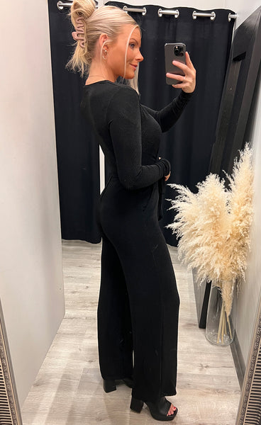 Sabrina jumpsuit - black glitter