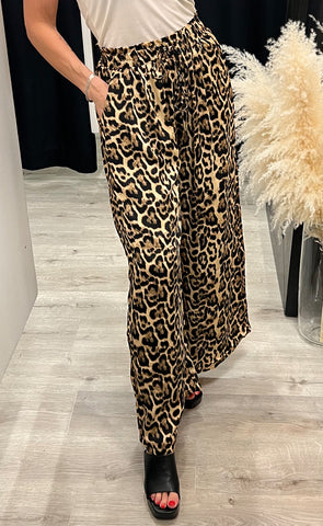 Satin pants - leopard