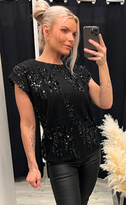 Heather top 1 - black glitter