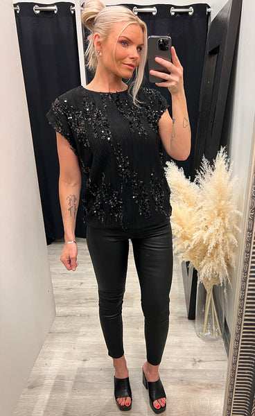 Heather top 1 - black glitter