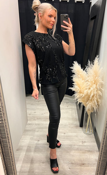 Heather top 1 - black glitter