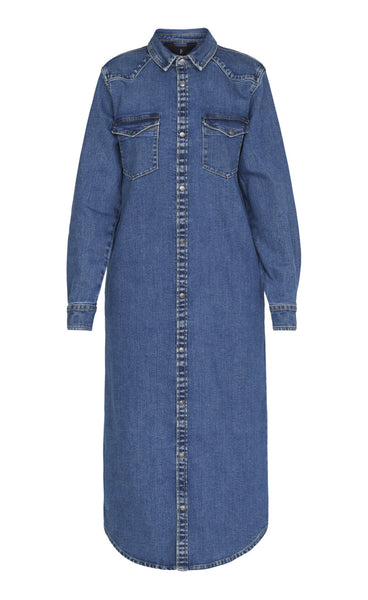 Onea long dress - mid blue wash