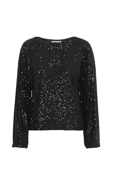 Solia top - black glitter