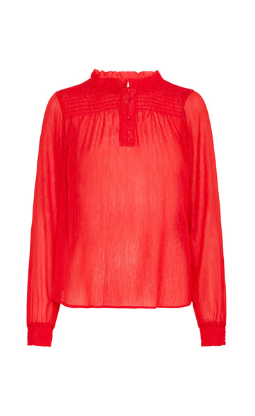 Leah blouse - tango red