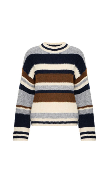 Oksana striped jumper - grey melange