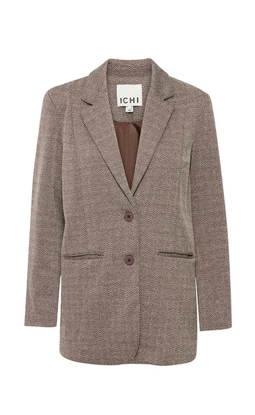 Kate jacquard oversize blazer - almond