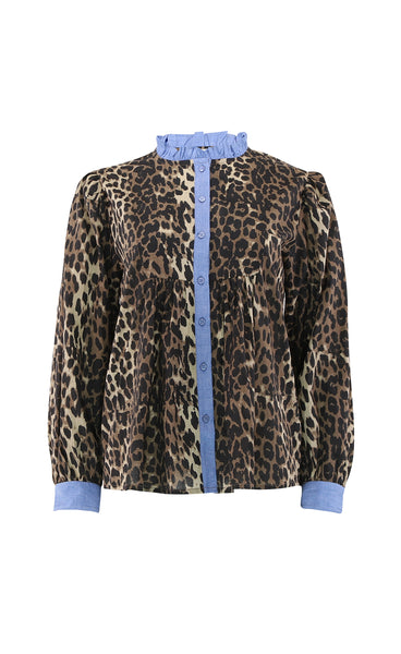 Chania blouse - blue leo