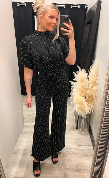 Girl jumpsuit - black/silver