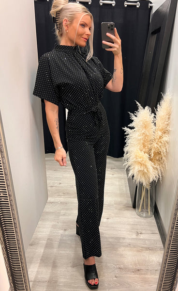 Girl jumpsuit - black/silver