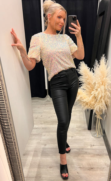 Marelly blouse - rainbow sequins