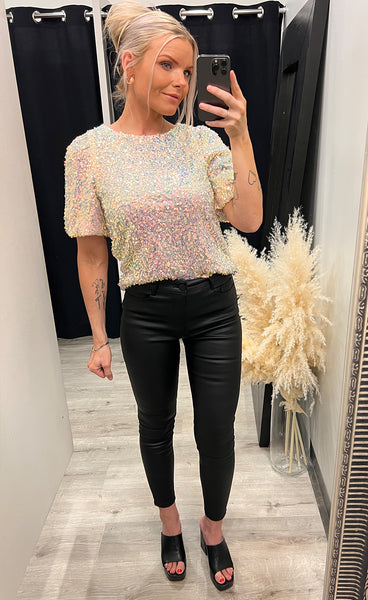 Marelly blouse - rainbow sequins