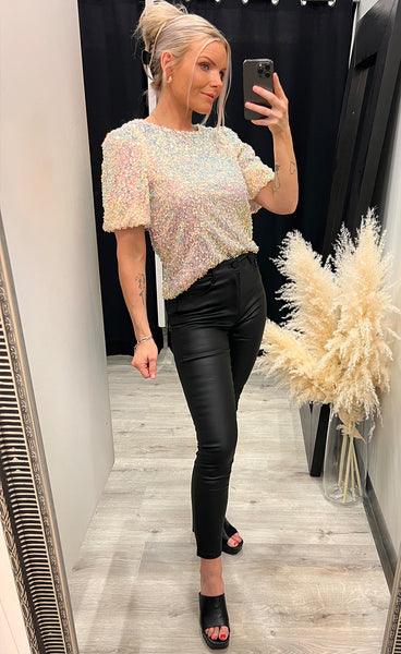 Marelly blouse - rainbow sequins