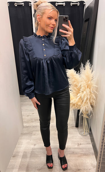 Silke blouse - navy blue