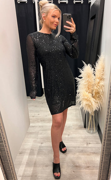 Haliana dress - black glitter