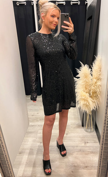 Haliana dress - black glitter